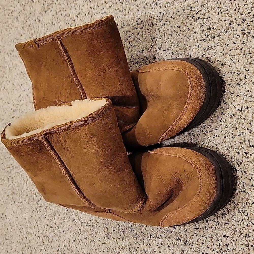 Ugg Ultra Short Boots Shoe Slipper Rubber Sole Brown 7